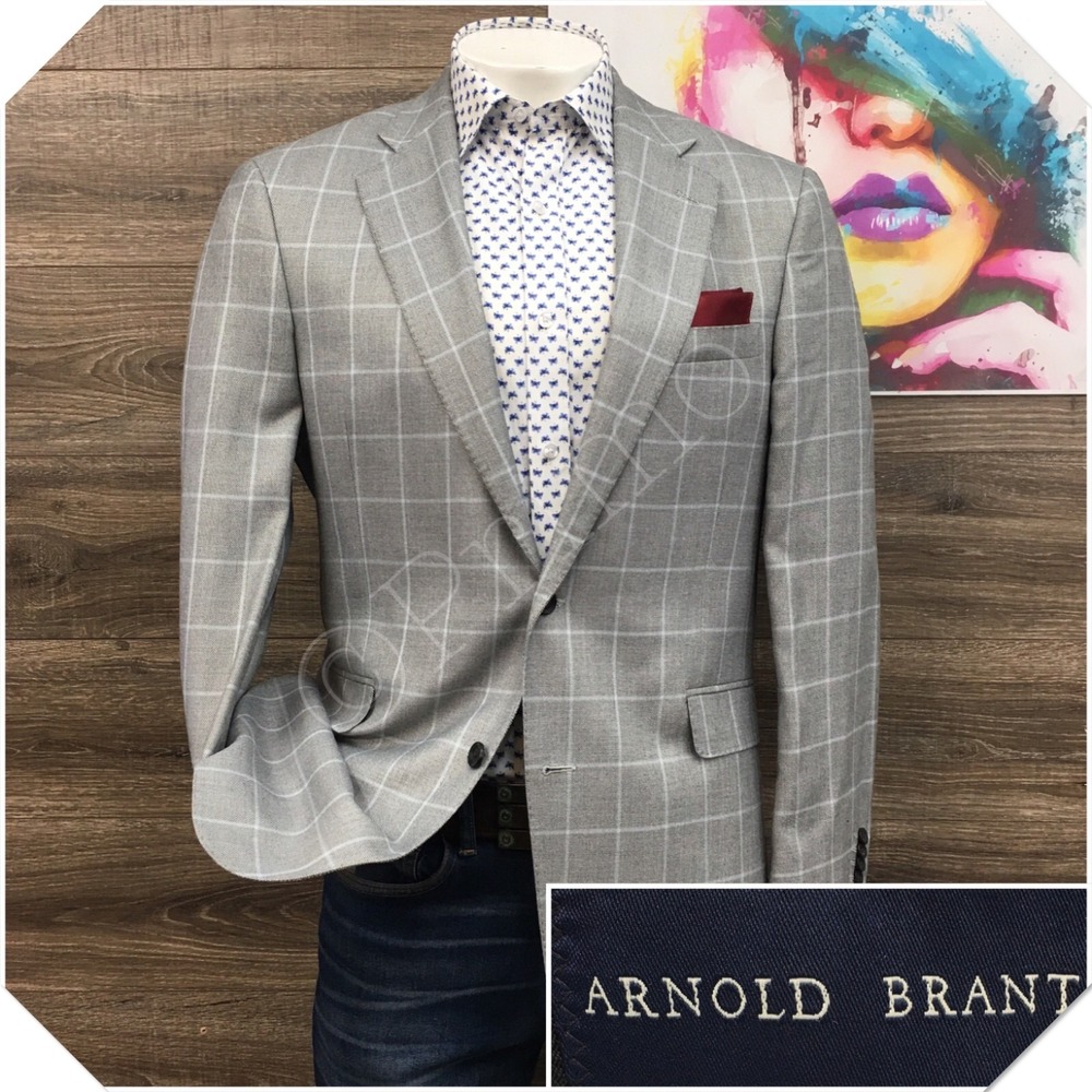 ARNOLD BRANT Mens Bamboo Blazer Sport Coat Casual Jacket Size 42L Classic Suit